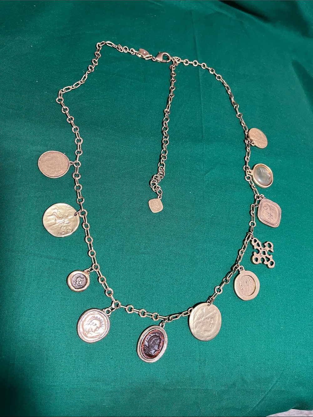 Chicos Vintage-Inspired Coin Charm Necklace - Gold Tone.